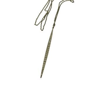 Michael Kors Crystal Pave Matchstick Charm Necklace Silver Tone 30 Inches